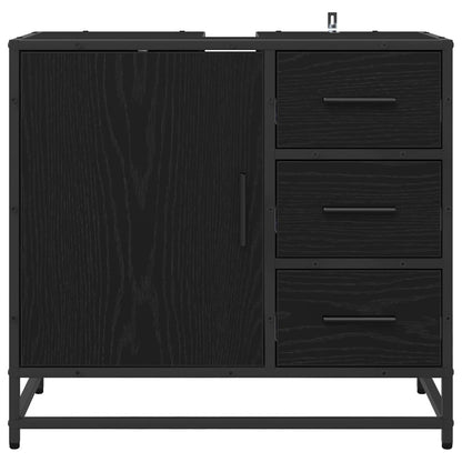 Bathroom Cabinet Black Oak 65 x 33 x 60 cm Engineered Wood