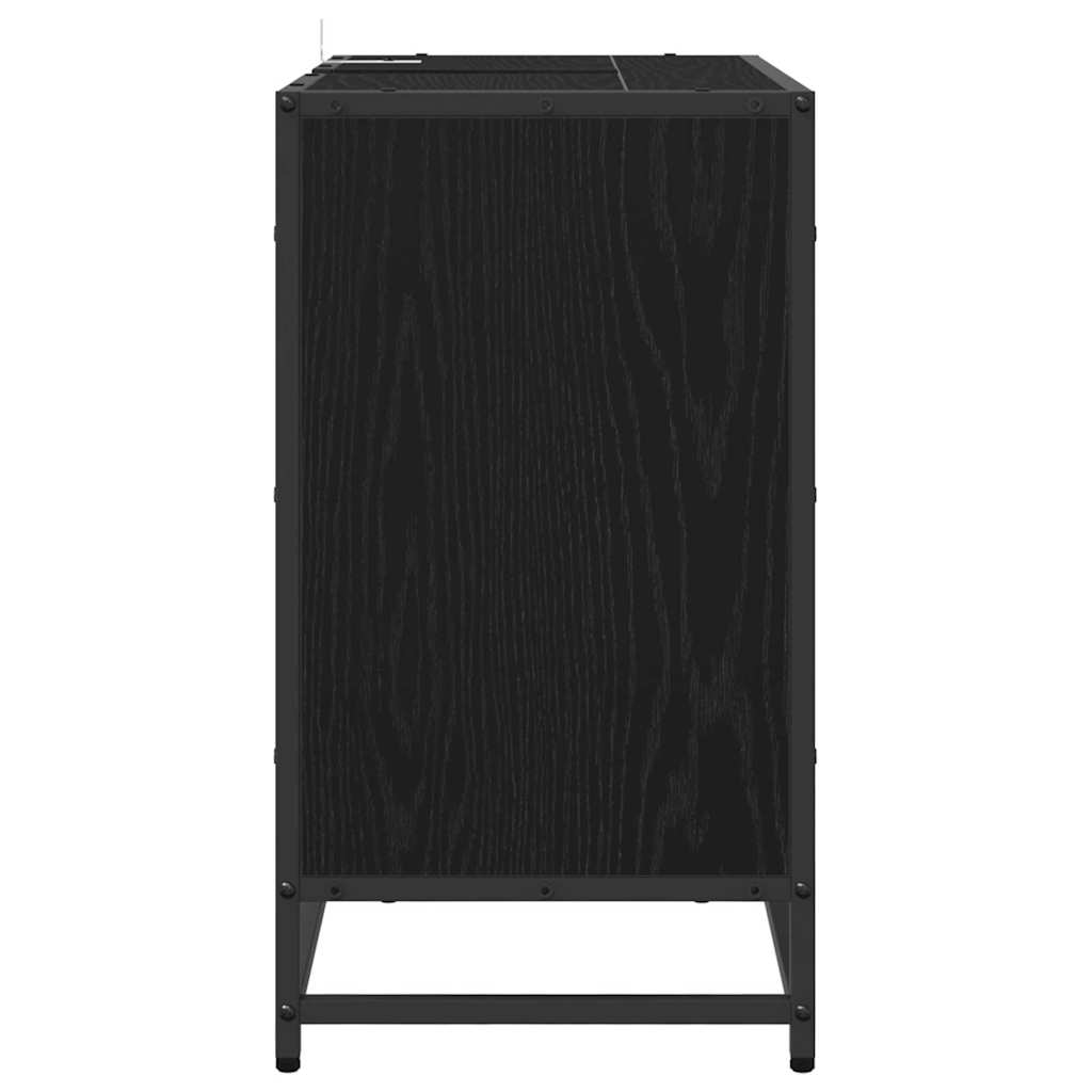 Bathroom Cabinet Black Oak 65 x 33 x 60 cm Engineered Wood
