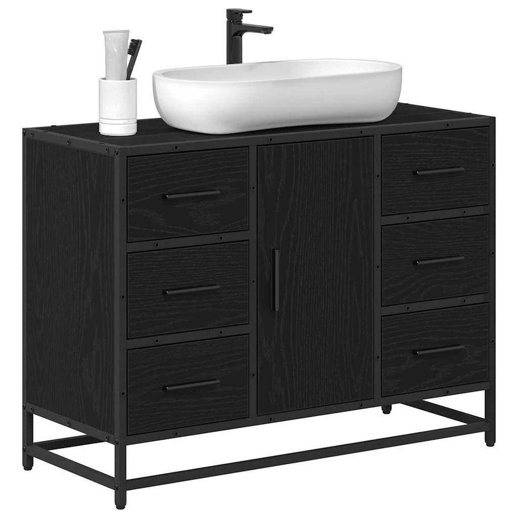 Bathroom Cabinet Black Oak 80 x 33 x 60 cm Engineered Wood