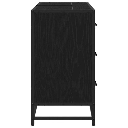 Bathroom Cabinet Black Oak 80 x 33 x 60 cm Engineered Wood