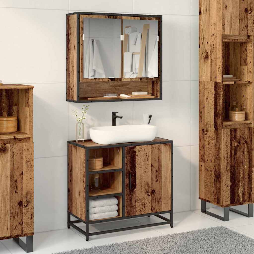 Bathroom Cabinet Old Wood 65 x 33 x 60 cm Engineered Wood