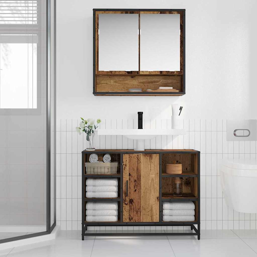 Bathroom Cabinet Old Wood 80 x 33 x 60 cm Engineered Wood