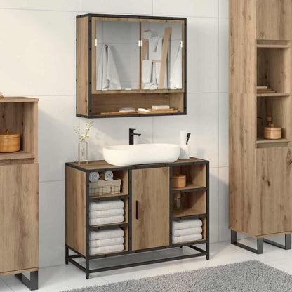 Bathroom Cabinet Artisan Oak 80 x 33 x 60 cm Engineered Wood