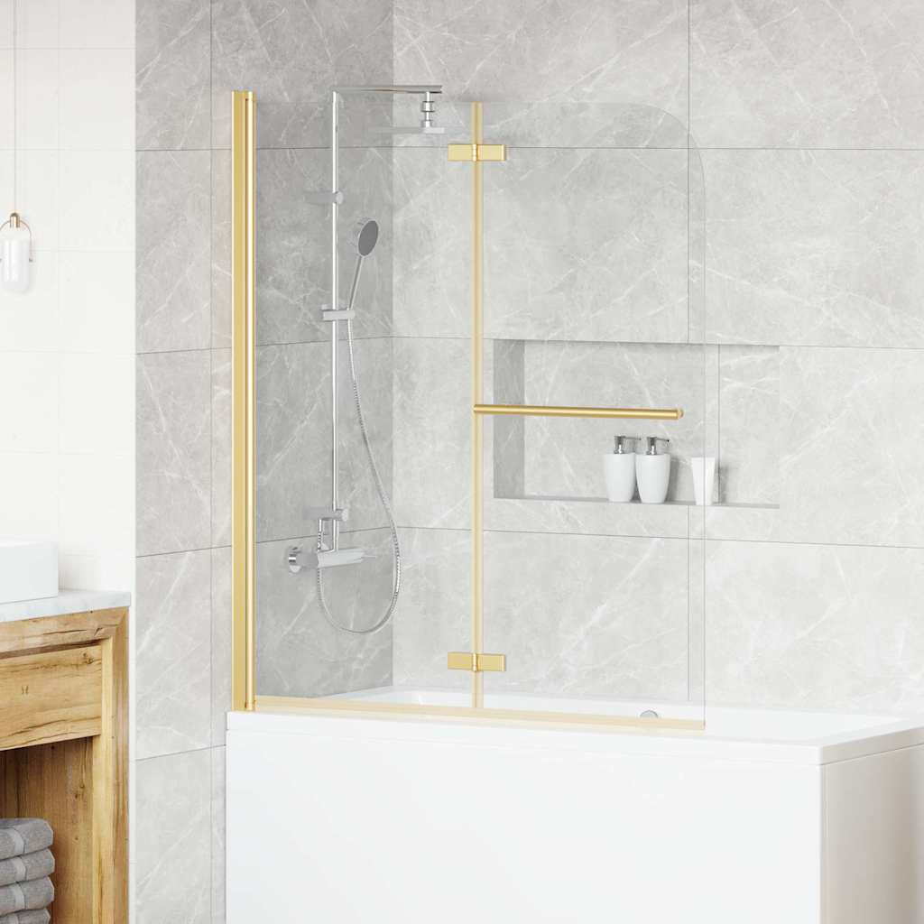Shower Enclosure Gold 120 x 140 cm ESG Glass and Aluminium