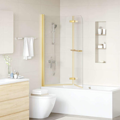 Shower Enclosure Gold 120 x 140 cm ESG Glass and Aluminium