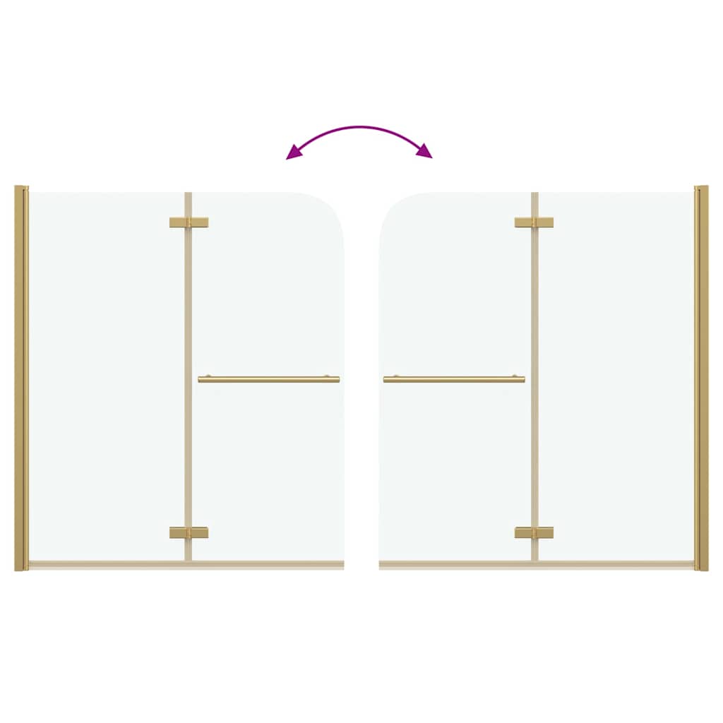 Shower Enclosure Gold 120 x 140 cm ESG Glass and Aluminium