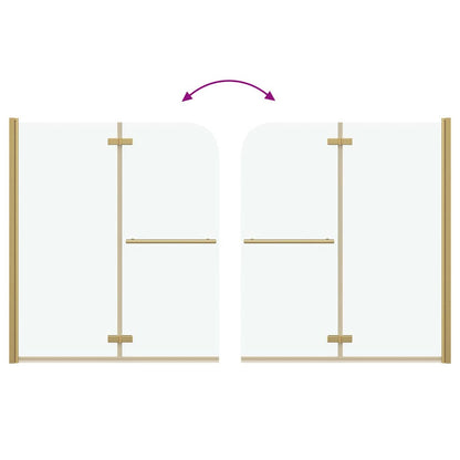 Shower Enclosure Gold 120 x 140 cm ESG Glass and Aluminium
