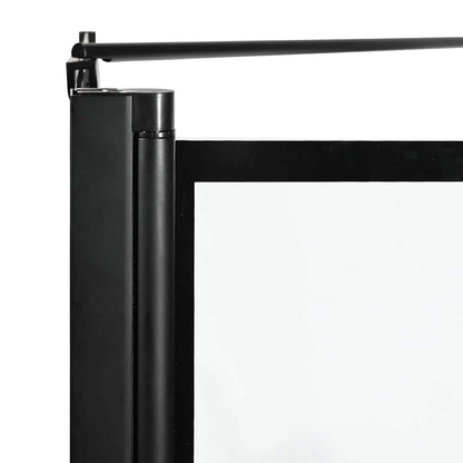 Bath Shower Screen Black and Transparent 116 x 68 x 128 cm
