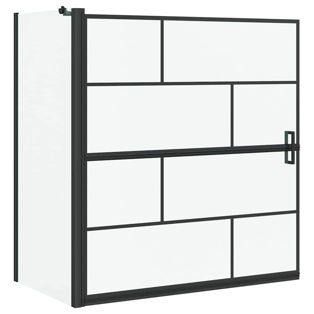 Bath Shower Screen Black and Transparent 116 x 68 x 128 cm