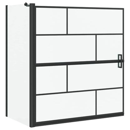 Bath Shower Screen Black and Transparent 116 x 68 x 128 cm