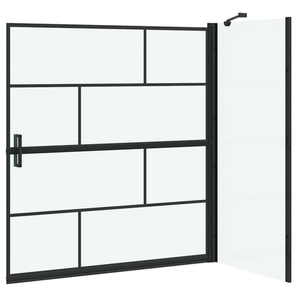 Bath Shower Screen Black and Transparent 116 x 68 x 128 cm