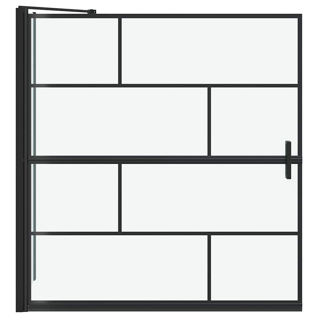 Bath Shower Screen Black and Transparent 116 x 68 x 128 cm