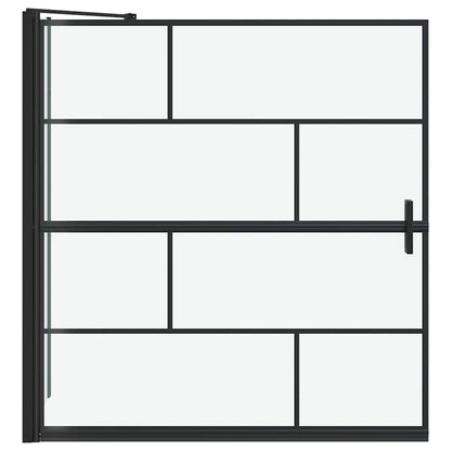 Bath Shower Screen Black and Transparent 116 x 68 x 128 cm