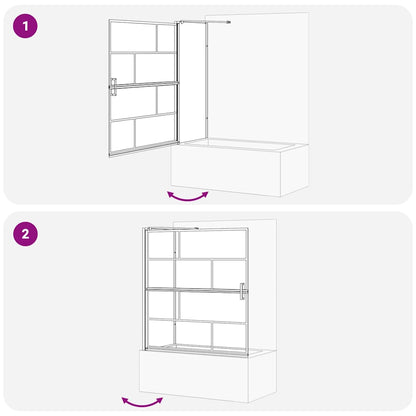Bath Shower Screen Black and Transparent 116 x 68 x 128 cm
