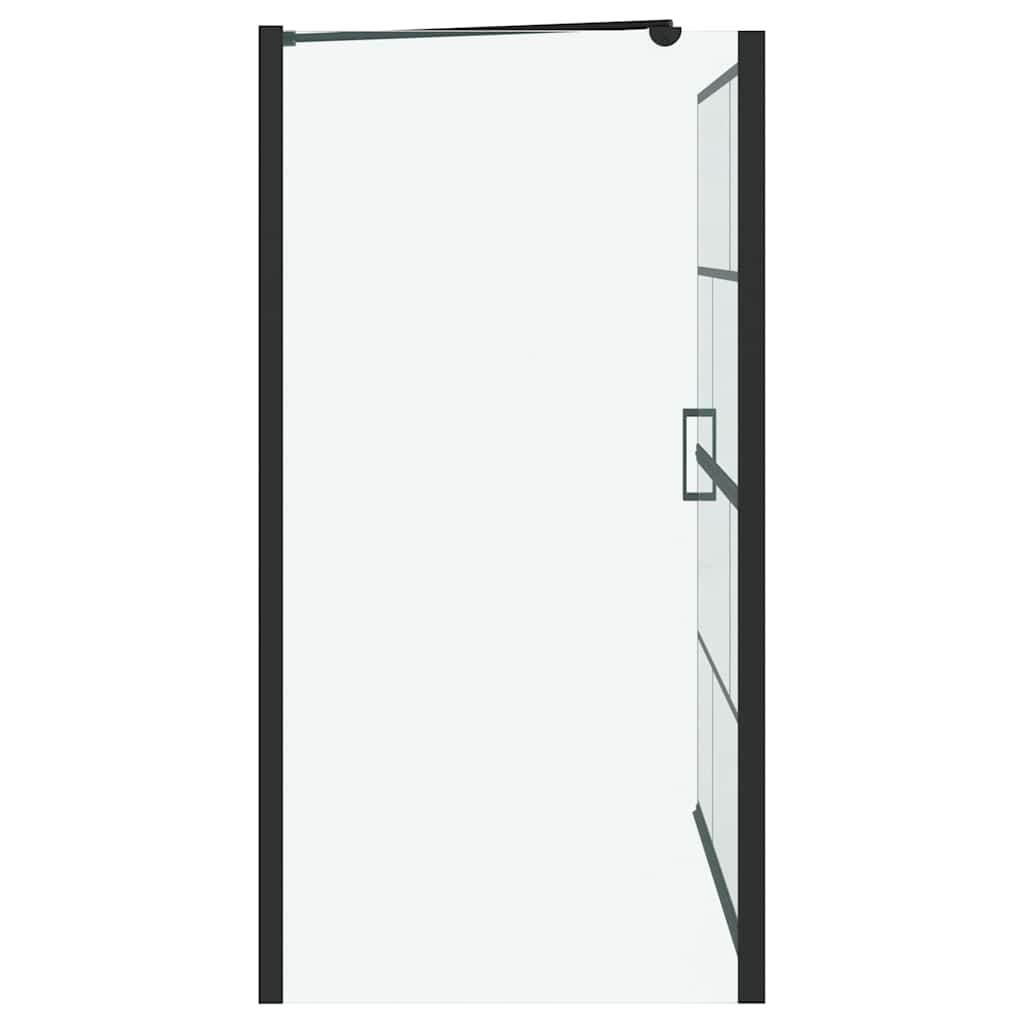 Bath Shower Screen Black and Transparent 116 x 68 x 128 cm