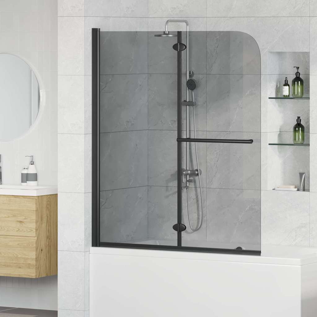Shower Enclosure Black 95 x 140 cm ESG Glass and Aluminium
