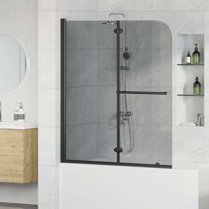 Shower Enclosure Black 95 x 140 cm ESG Glass and Aluminium