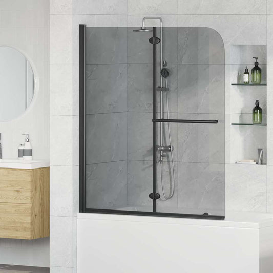 Shower Enclosure Black 95 x 140 cm ESG Glass and Aluminium