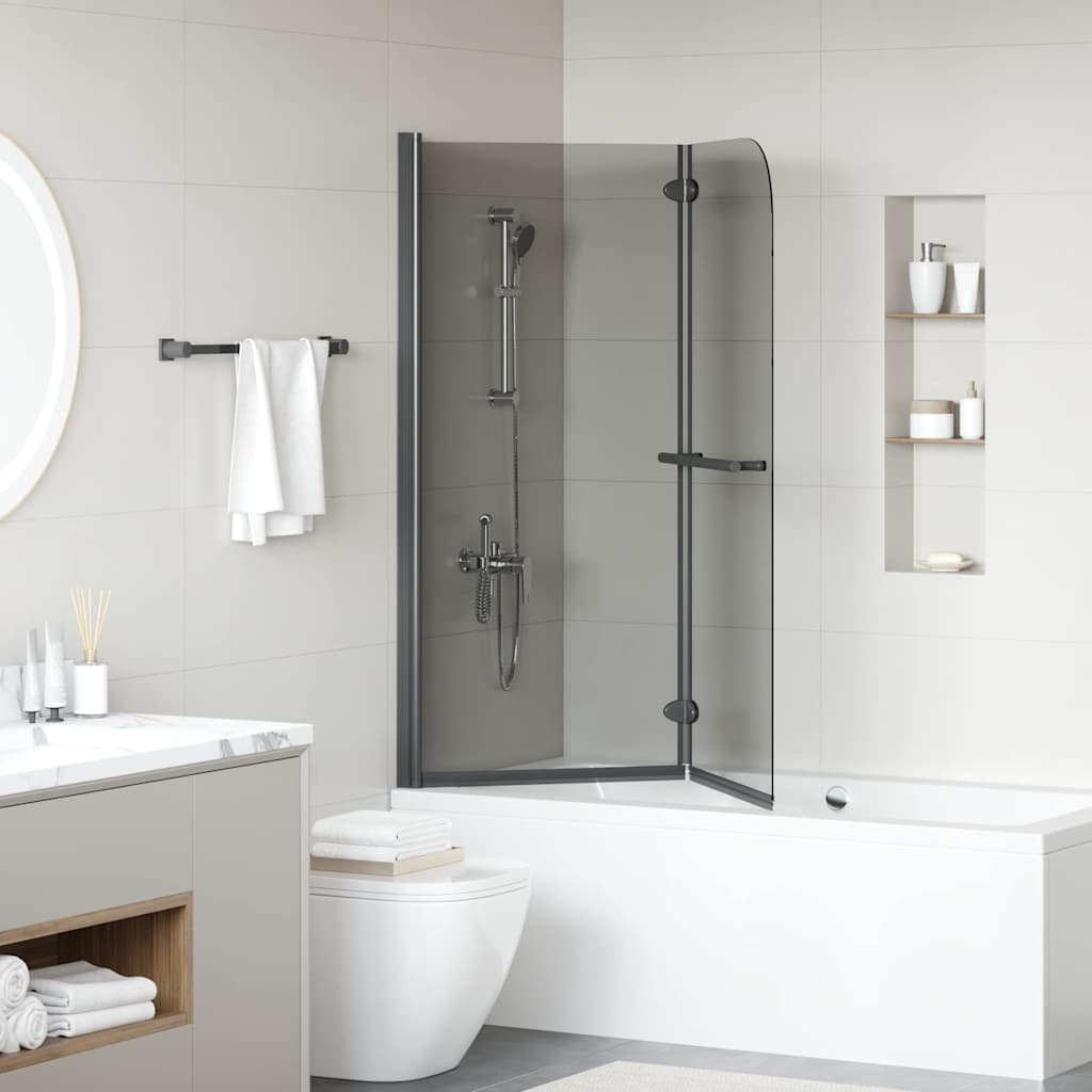 Shower Enclosure Black 95 x 140 cm ESG Glass and Aluminium