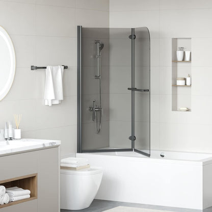 Shower Enclosure Black 95 x 140 cm ESG Glass and Aluminium