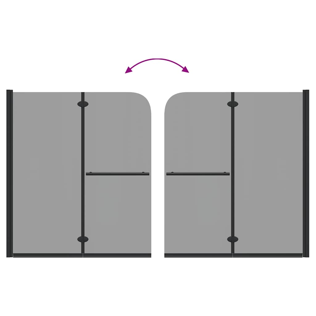 Shower Enclosure Black 95 x 140 cm ESG Glass and Aluminium