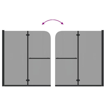 Shower Enclosure Black 95 x 140 cm ESG Glass and Aluminium