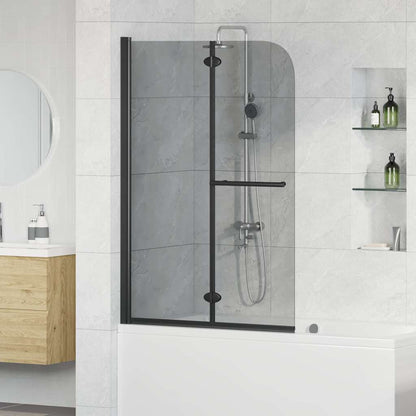 Shower Enclosure Black 120 x 140 cm ESG Glass and Aluminium