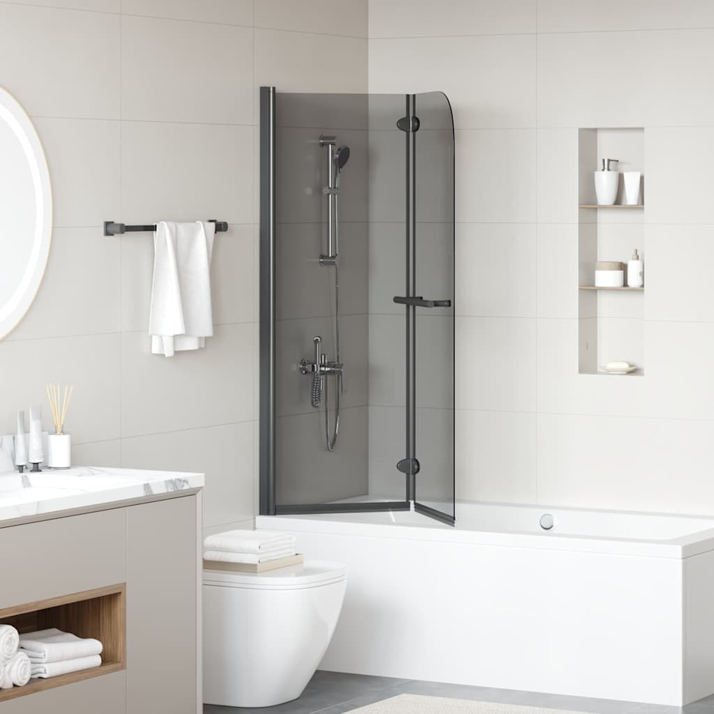 Shower Enclosure Black 120 x 140 cm ESG Glass and Aluminium