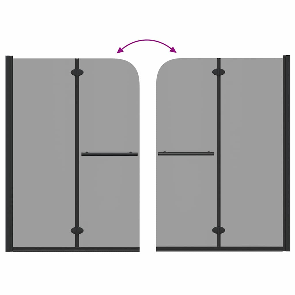 Shower Enclosure Black 120 x 140 cm ESG Glass and Aluminium