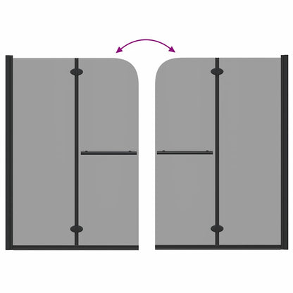 Shower Enclosure Black 120 x 140 cm ESG Glass and Aluminium