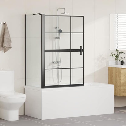 Bath Shower Screen Black and Transparent 80 x 68 x 128 cm