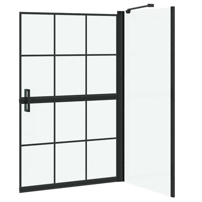 Bath Shower Screen Black and Transparent 80 x 68 x 128 cm