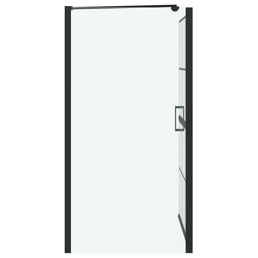 Bath Shower Screen Black and Transparent 80 x 68 x 128 cm