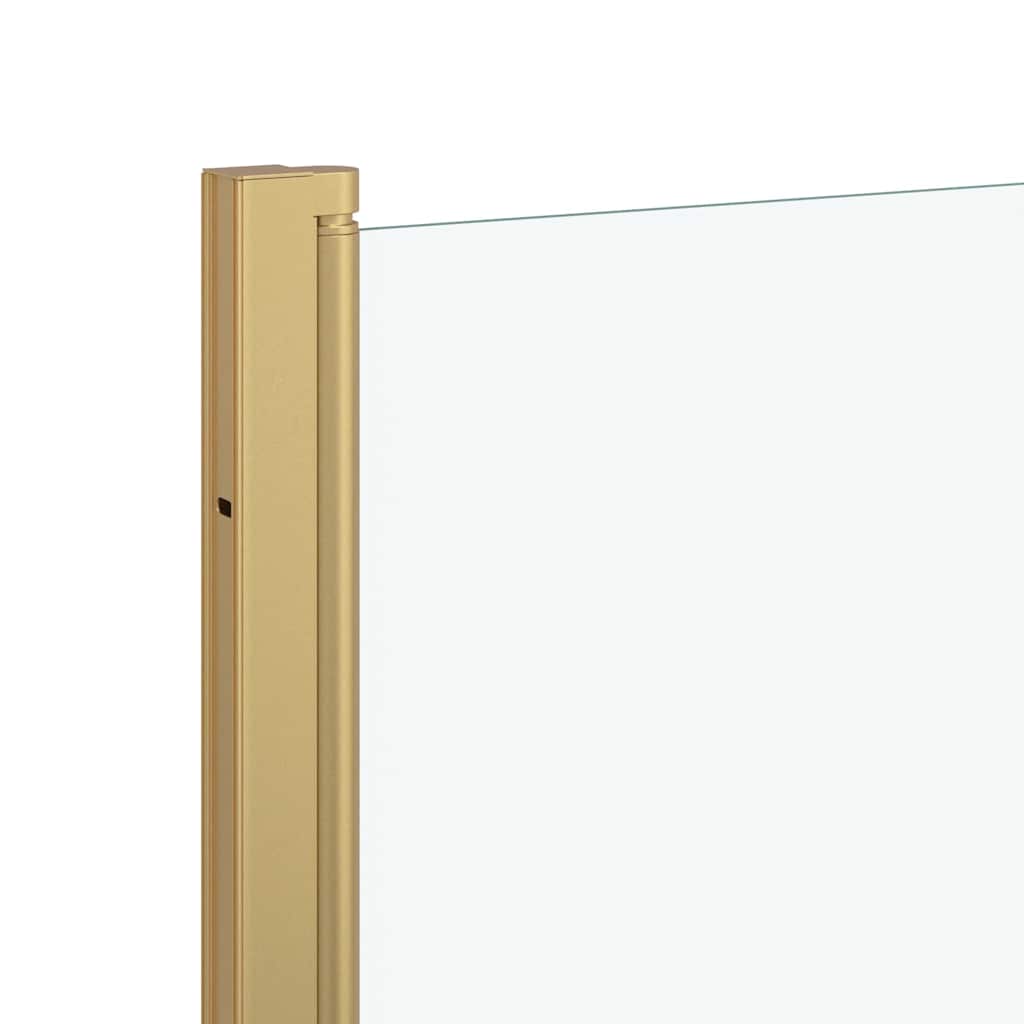 Shower Enclosure Gold 130 x 138 cm ESG Glass and Aluminium