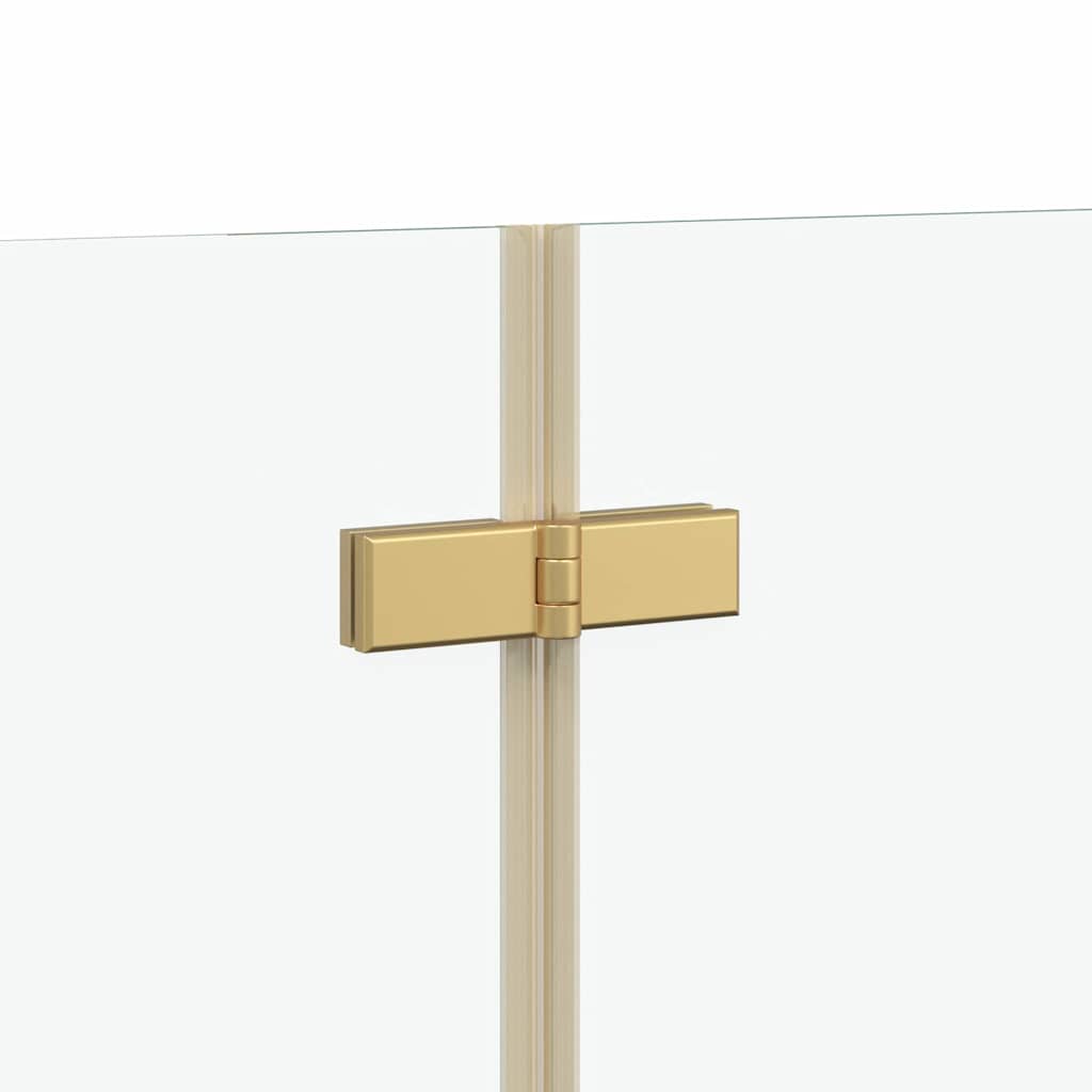 Shower Enclosure Gold 130 x 138 cm ESG Glass and Aluminium