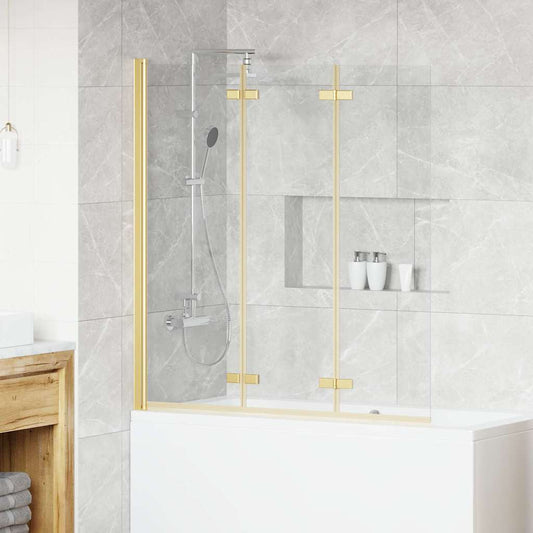 Shower Enclosure Gold 130 x 138 cm ESG Glass and Aluminium