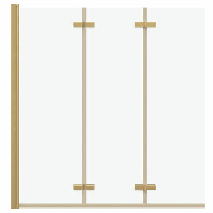 Shower Enclosure Gold 130 x 138 cm ESG Glass and Aluminium