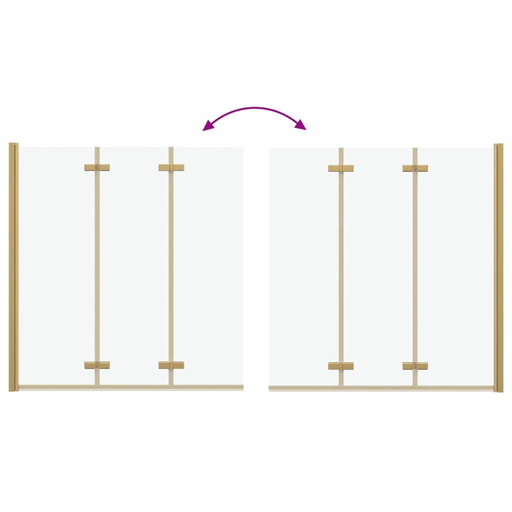 Shower Enclosure Gold 130 x 138 cm ESG Glass and Aluminium