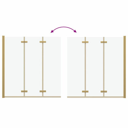 Shower Enclosure Gold 130 x 138 cm ESG Glass and Aluminium
