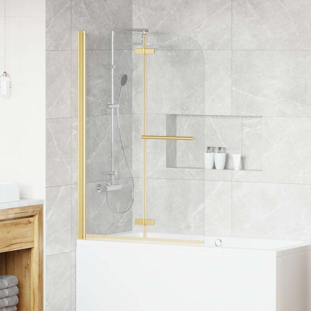 Shower Enclosure Gold 95 x 140 cm ESG Glass and Aluminium