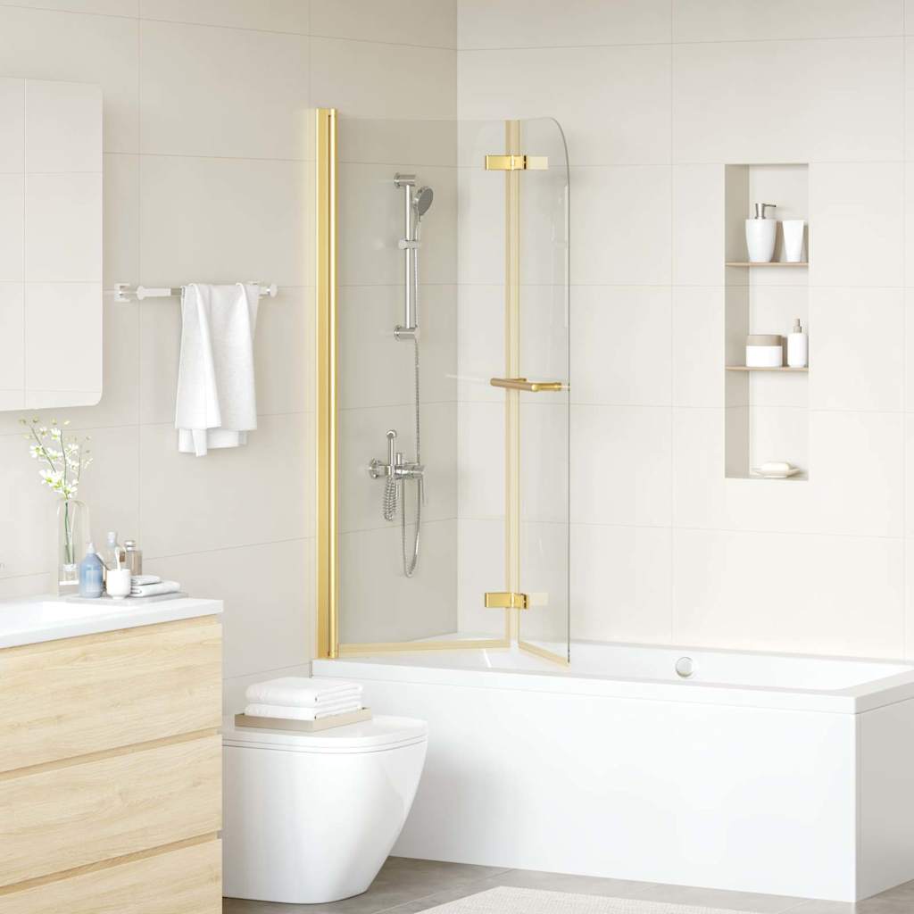 Shower Enclosure Gold 95 x 140 cm ESG Glass and Aluminium