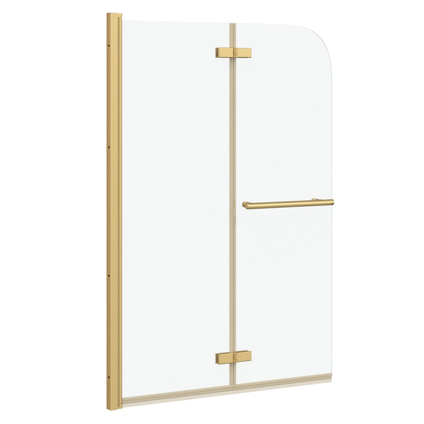 Shower Enclosure Gold 95 x 140 cm ESG Glass and Aluminium