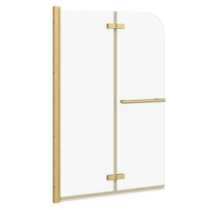 Shower Enclosure Gold 95 x 140 cm ESG Glass and Aluminium