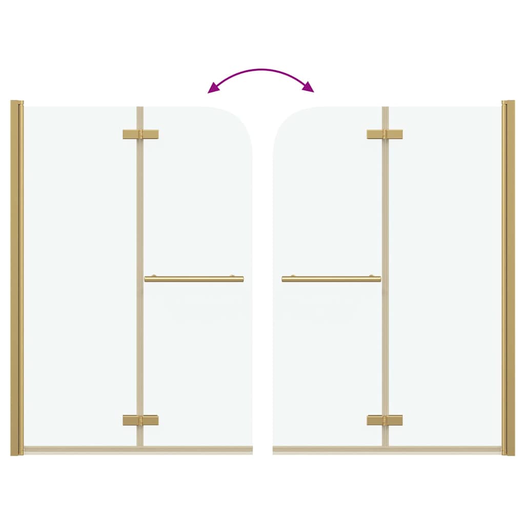 Shower Enclosure Gold 95 x 140 cm ESG Glass and Aluminium