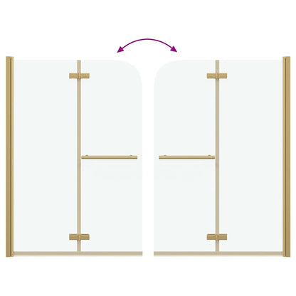 Shower Enclosure Gold 95 x 140 cm ESG Glass and Aluminium