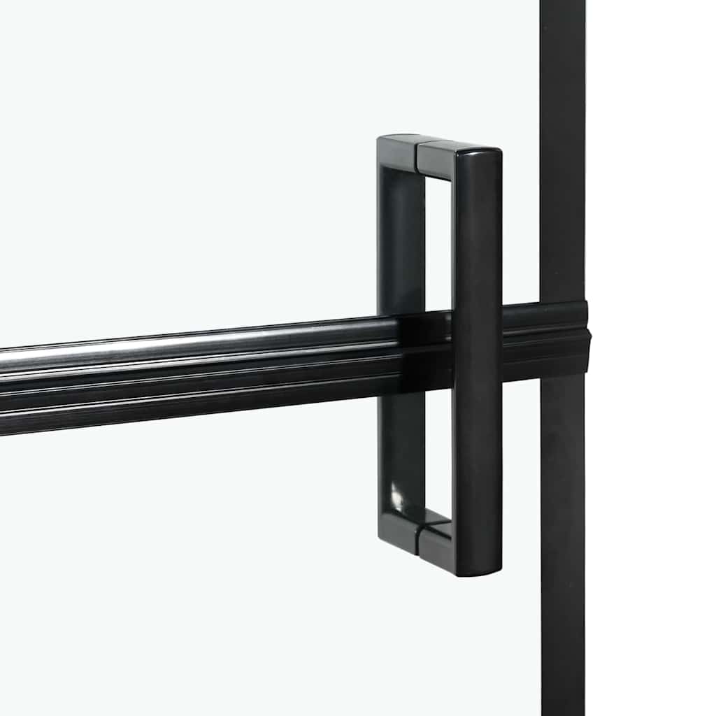 Bath Shower Screen Black and Transparent 100 x 68 x 128 cm