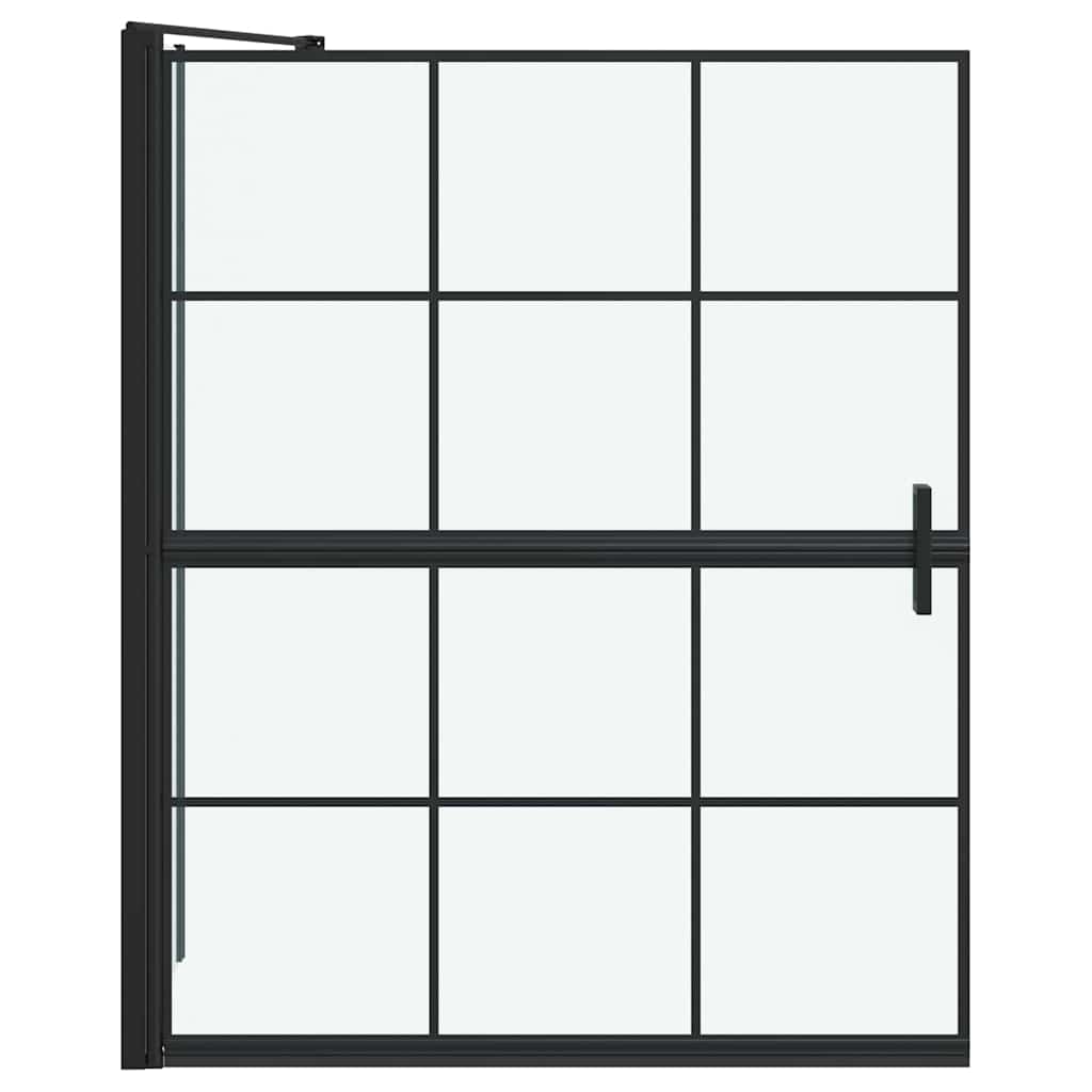 Bath Shower Screen Black and Transparent 100 x 68 x 128 cm