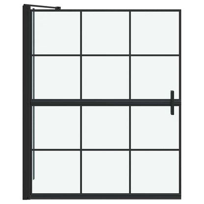 Bath Shower Screen Black and Transparent 100 x 68 x 128 cm