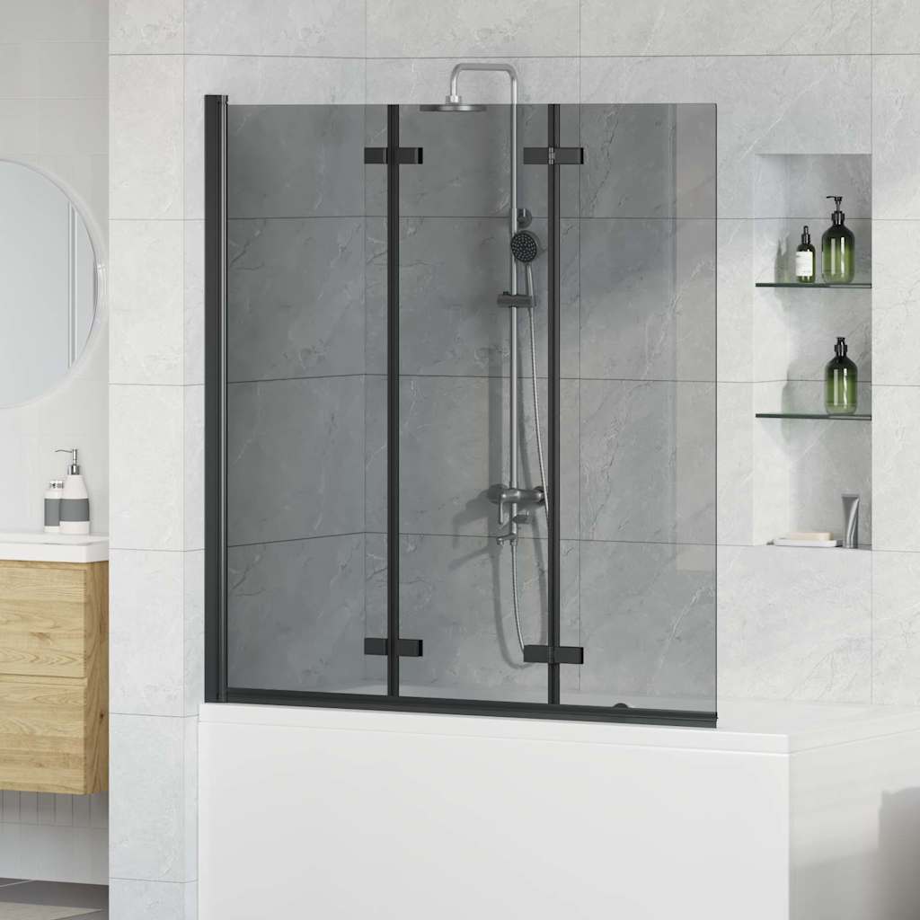 Shower Enclosure Black 130 x 138 cm ESG Glass and Aluminium