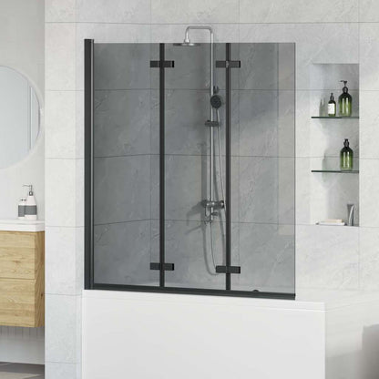 Shower Enclosure Black 130 x 138 cm ESG Glass and Aluminium
